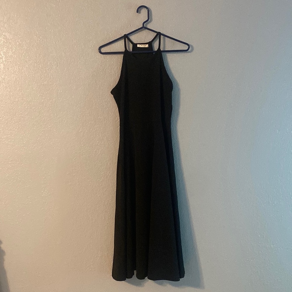 black midi dress